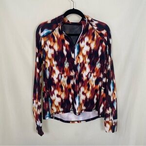 Xersion Quick-Dri Soft Athleisure Medium Colorful Quarter Zip Patterned Top